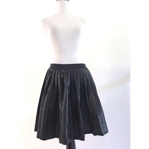 Armani Exchange | Metallic Skater Circle Pleated Skirt Womens Size 2 Black